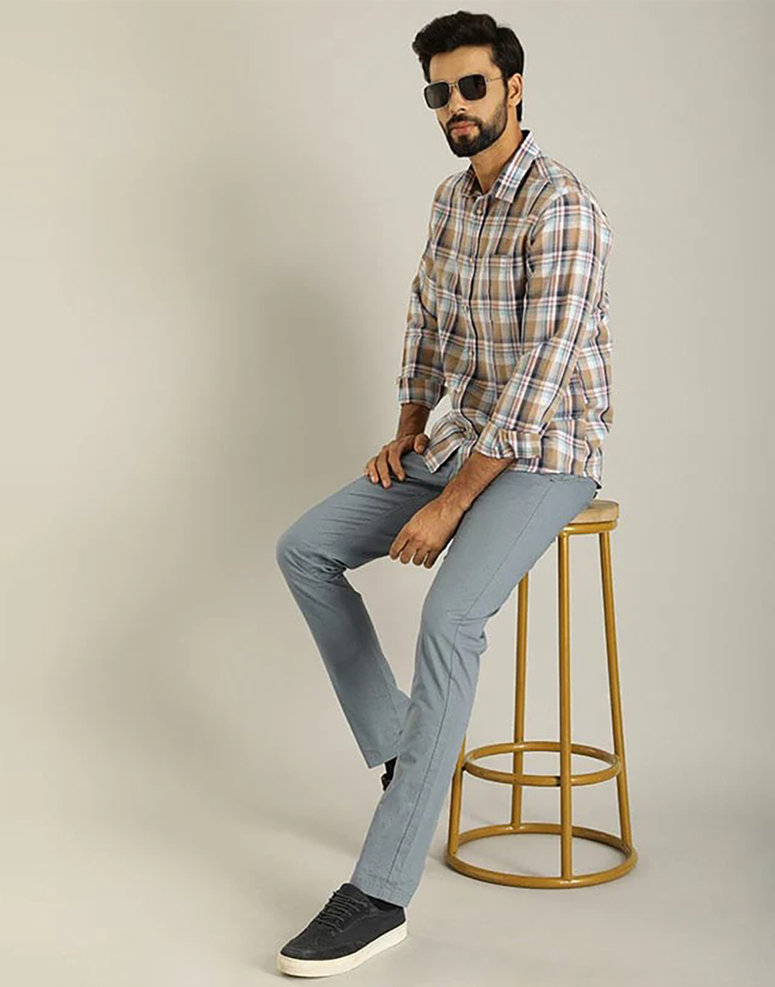 Indian Terrain Men Checkered Multicolor Shirt